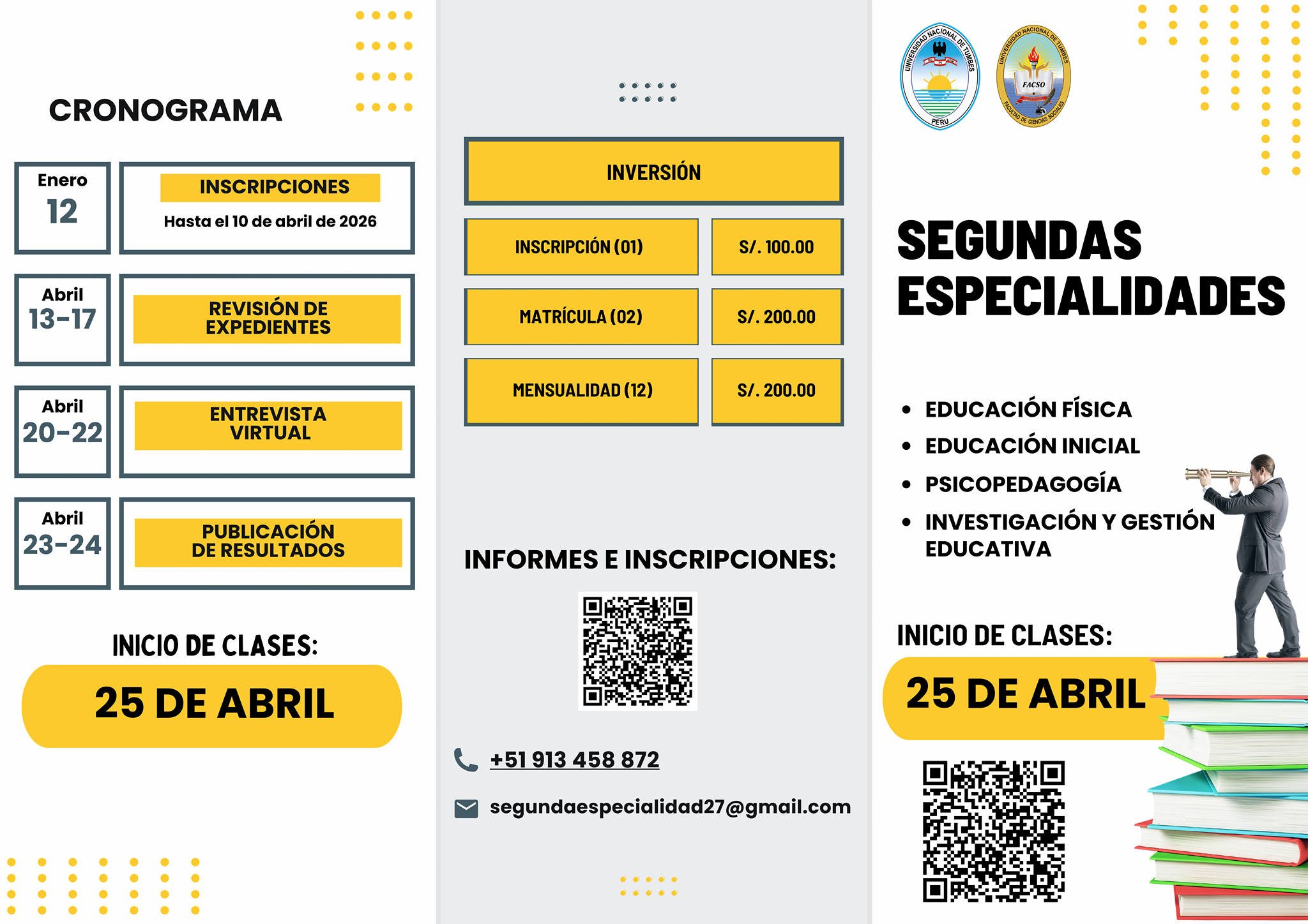 SEGUNDAS ESPECIALIDADES CIENCIAS SOCIALES