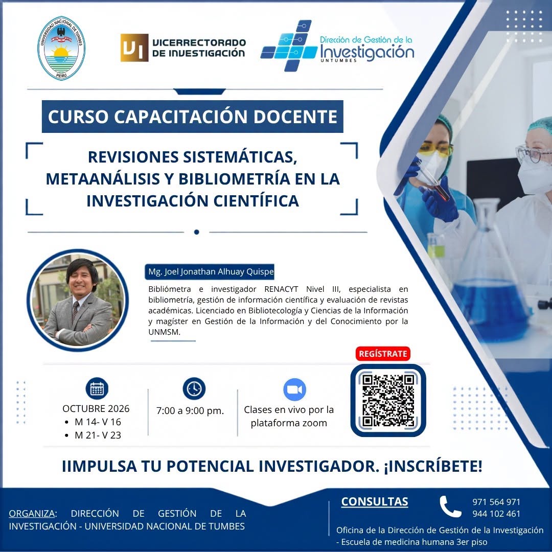 Curso de Capacitación Docente: Revisiones Sistemáticas, Metaanálisis y Bibliometría en la Investigación Científica