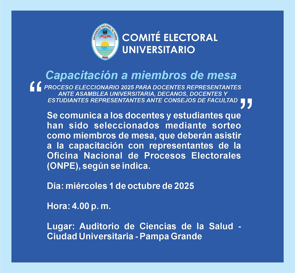 Comunicado a miembros de mesa